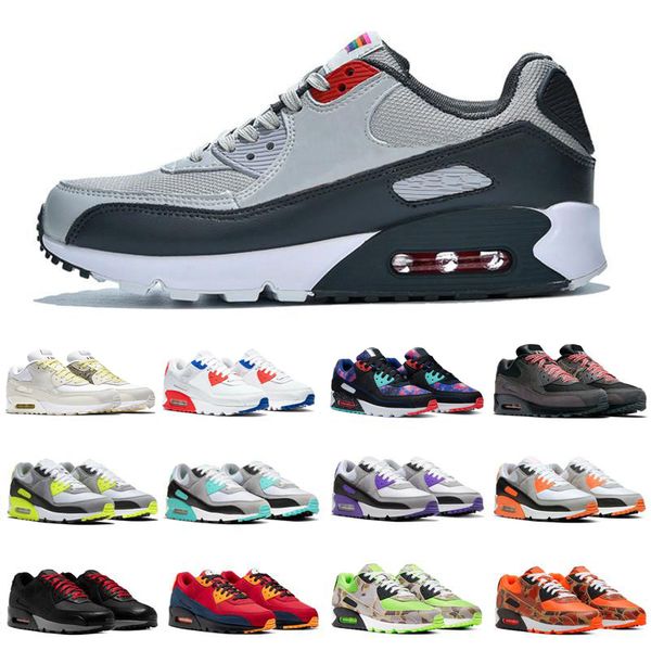 

2022 90 mens running shoes sneakers be true light grey london laser blue infrared have again orange flyleather camowabb camo red bred men wo