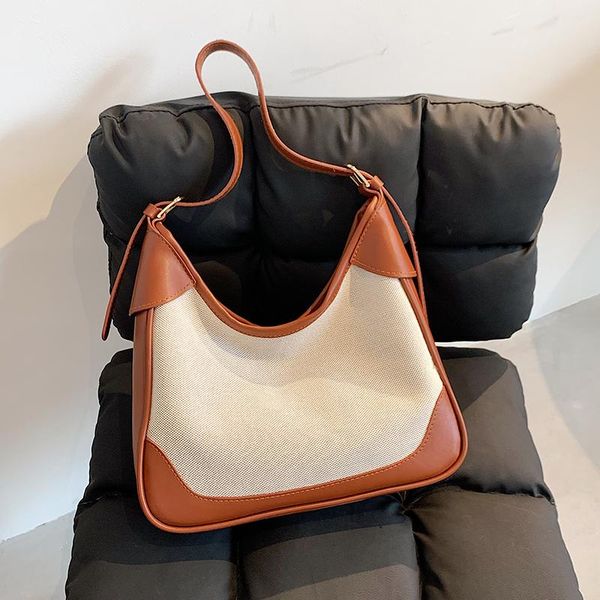 

shoulder bags original design large capacity bag women wild canvas 2021 fashion underarm messenger bao bucket