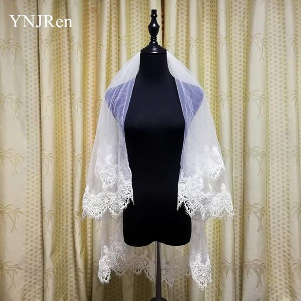 

bridal veils real po two layer ivory short wedding fingertip length tulle lace applique accessories with comb, Black