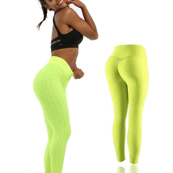 

yoga outfit style bumps leggings push up elastic folds high waist fitness women gym sports leggins hip jacquard sport pants