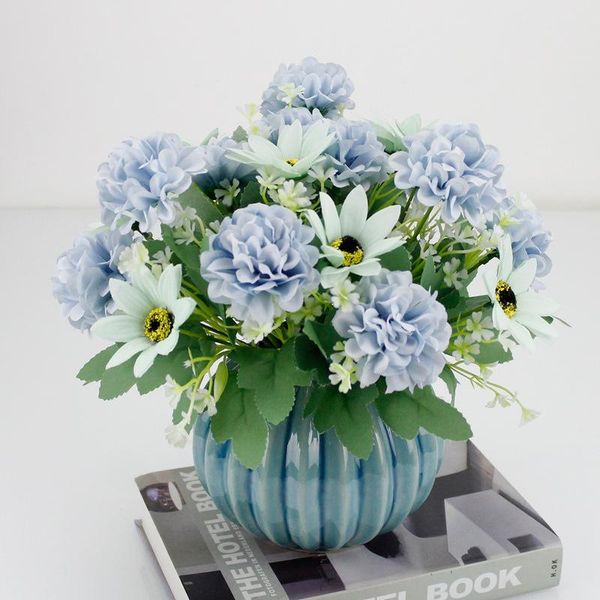 

silk hydrangeas artificial flowers white wedding small bouquet fake flower party home for decoration pink decorative & wreaths
