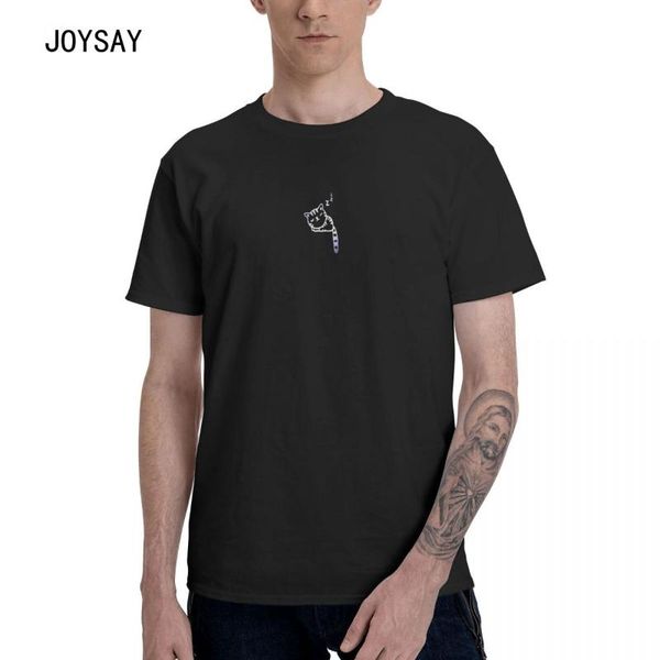 

men's t-shirts summer men black t-shirt sleeping cat printed cotton t shirt short sleeve tee, White;black