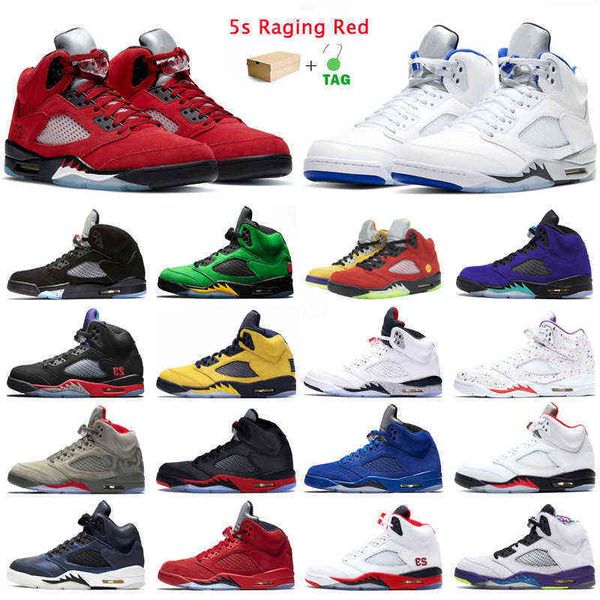 

5s raging red mens basketball shoes jumpman 5 hyper royal og black metallic alternate bel men trainers outdoor sports sneakers with boxfoqx