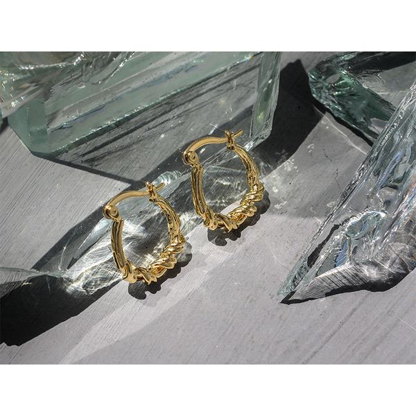 

glass city knotting and winding earrings korea east gate simple ins cool wind, Golden