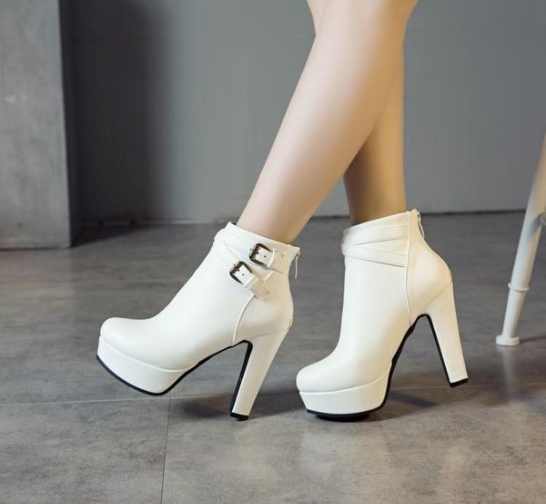 

boots oversized -1 women shoes ankle for ladies woman winter round head waterproof table, Black