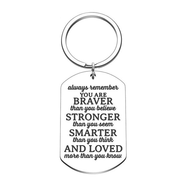 

10Pieces/Lot Graduation Keychain Gift for Women Men Teen Girls Boys Friends -Always Remember You are Braver Than You Believe Stronger Than