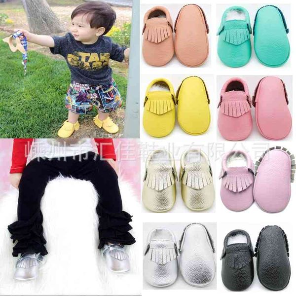 

spring and autumn full leather tassel walking soft soled baby shoes indoor floor