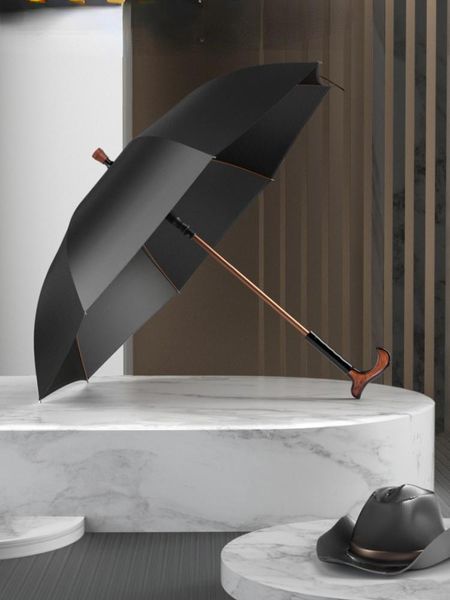 

umbrellas black business large umbrella cane for men long handle uv beach walking stick parasol rain gearll50um