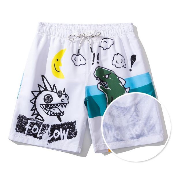 

dk12 print beach shorts 2021 men swimwear bikini surf swimsuit sports breathable swim briefs beachwear men's, White;black