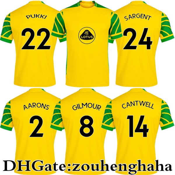 

21 22 norwich 2021 city pukki soccer jerseys home away maillots de foot sargent rashica tzolis cantwell gilmour normann aarons williams foot, Black;yellow