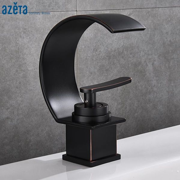 

bathroom sink faucets design black basin faucet deck mounted single handle cold and waterfall mixer tap torneira at8006b