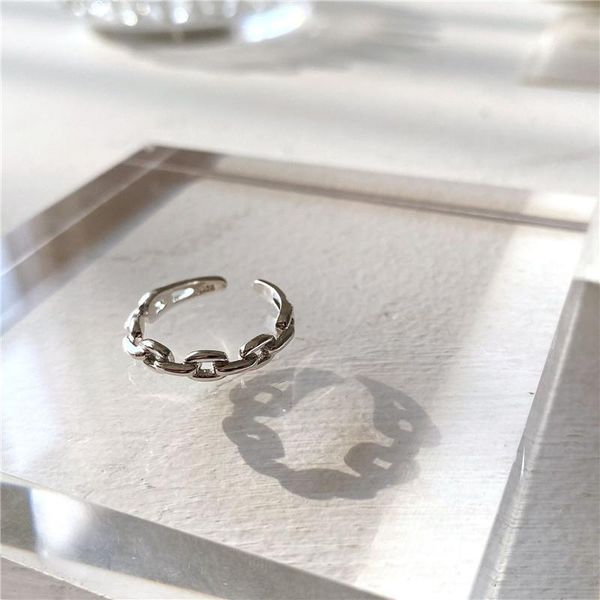 

cluster rings liemjee wholesale fashion jewelry s925 silver retro chain ring for women and men feature namour charm gift all seasons, Golden;silver