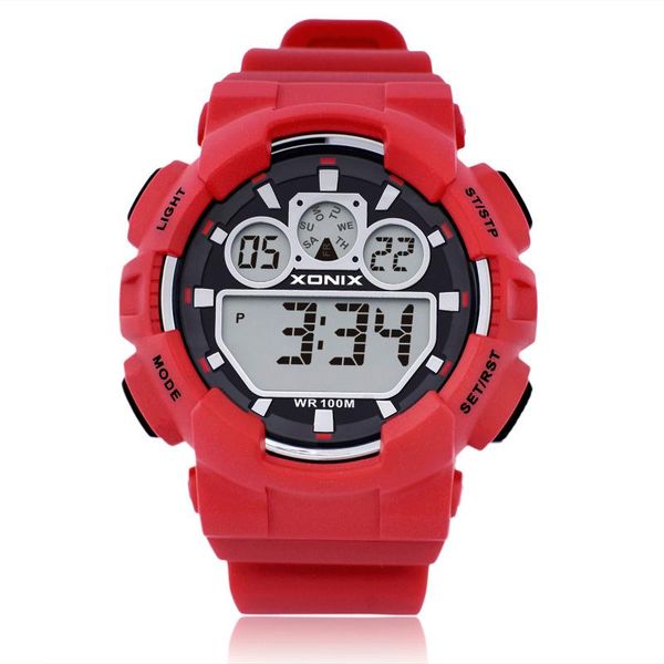 

precise fashion big dial led multi-function digital movement couple models electronic form jl wristwatches, Slivery;brown