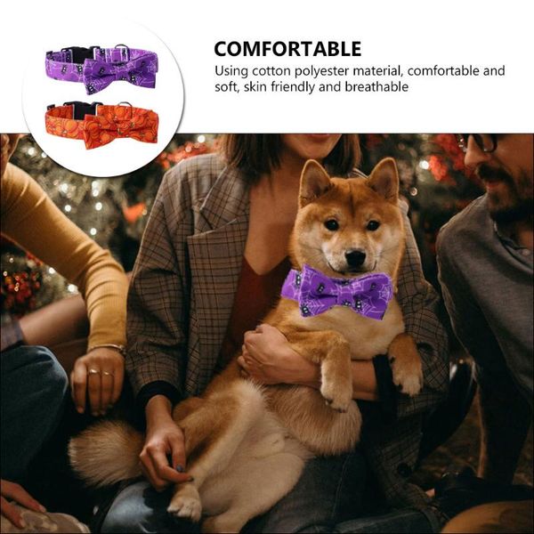 

cat collars & leads 2pcs dog collar detachable bandanas ghost festival pet decor