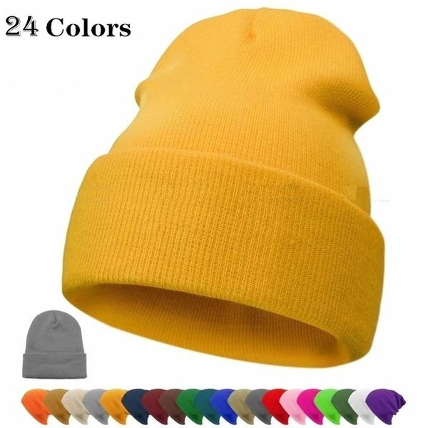

fashion soft borderless warm hat women hip-hop knitted ski hood winter plain fluorescent color thread beanie cycling caps & masks, Black