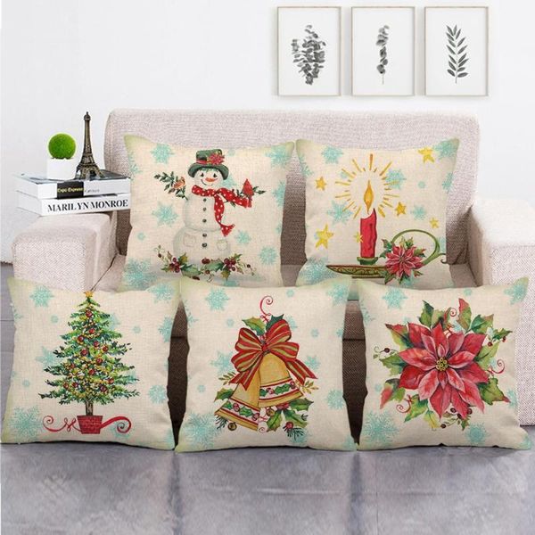 

pillow case linen pillowcase christmas cushion covers cases chair cover home decorative 45cm