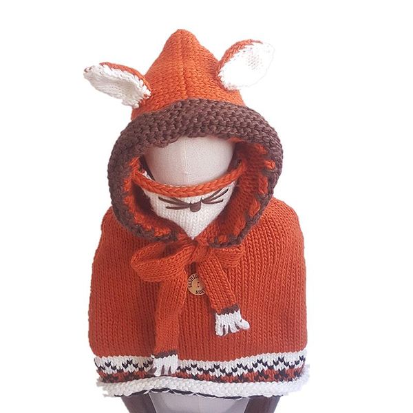 

berets fashion children hat winter warm wool knitting cute shawl caps hats vertical weaving with on the k#02, Blue;gray