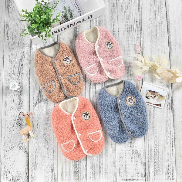 

red pet thickened autumn and winter fleece vt cloth