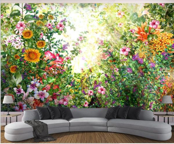 

3d wallpaper custom p mural watercolor hand painted flowers and woods landscape home decor 3d wall murals wallpaper for walls 3 d in the liv