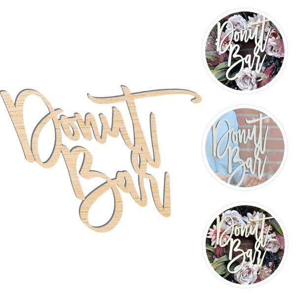 

party decoration 1pc donut bar banner wooden sign for wedding holiday