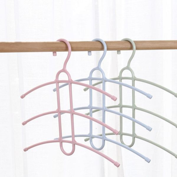

hangers & racks practical three layer antiskid fish bone shape plastic clothes hanger storage closet organizer space saving multi-functional