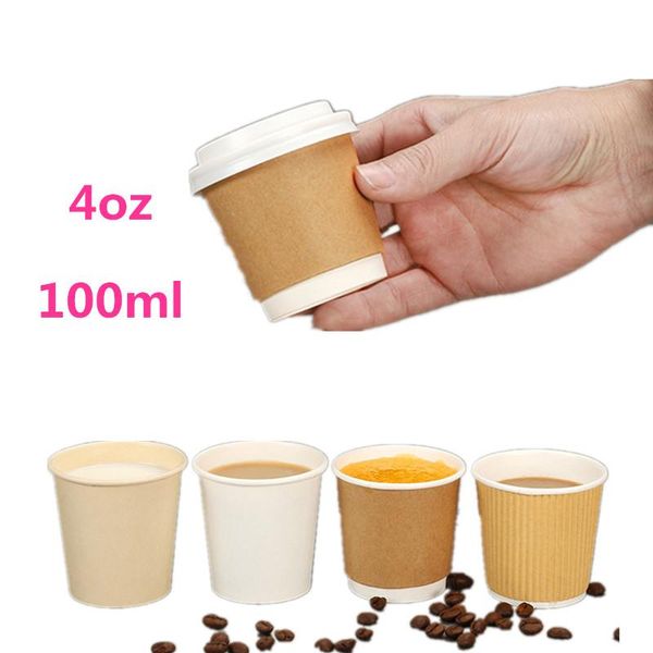 

disposable cups & straws 100pcs 4oz 100ml small taste drink paper cup business home birthday favor water milk tea coffee beer tasting with l