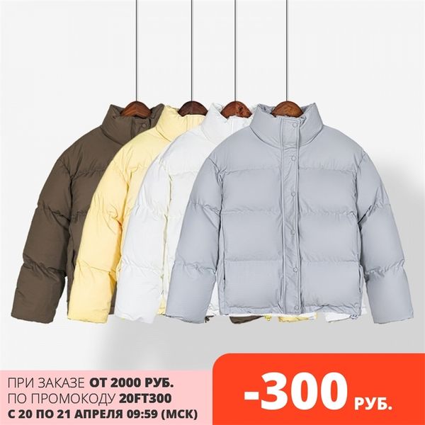 

autumn winter woman puffer jacket white coat female warm parkas outwear korean fashion clothes 210421, Black