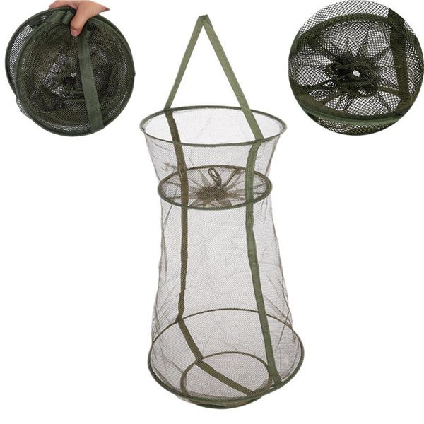 

outdoor folding round fishing nets 3 layers of fish and shrimp catching access accessories