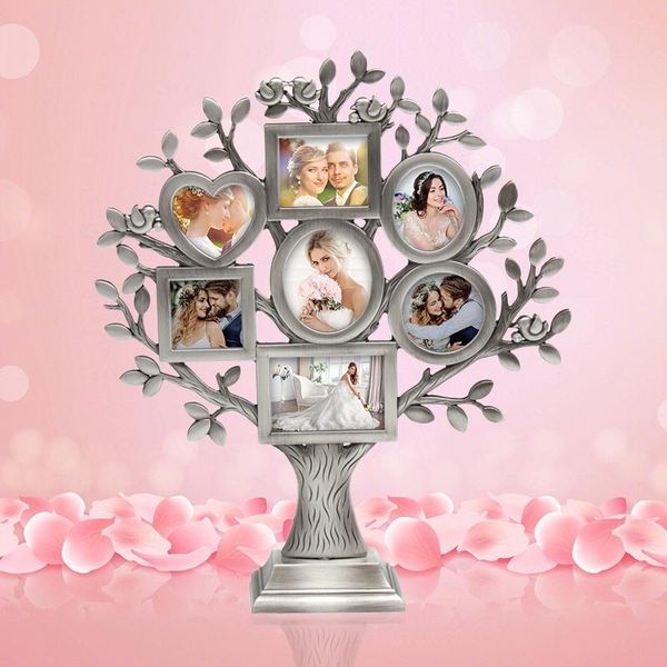

frames lasody antique silver family tree with 7 picture metal table po frame decoration mother days christmas gifts