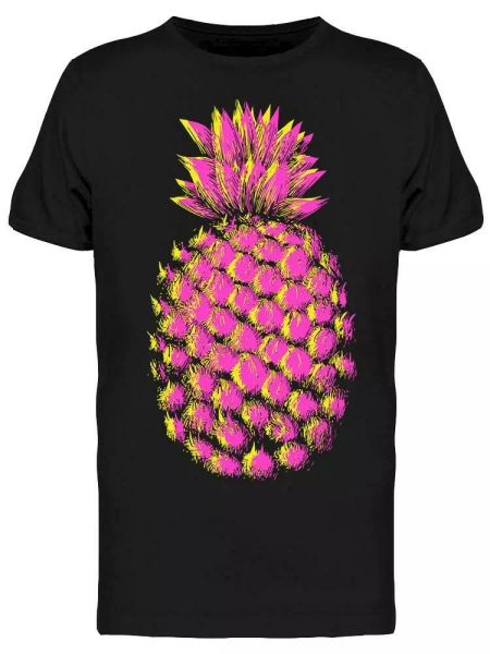

pink yellow grunge pineapple tee men's -image by shutterstock, White;black