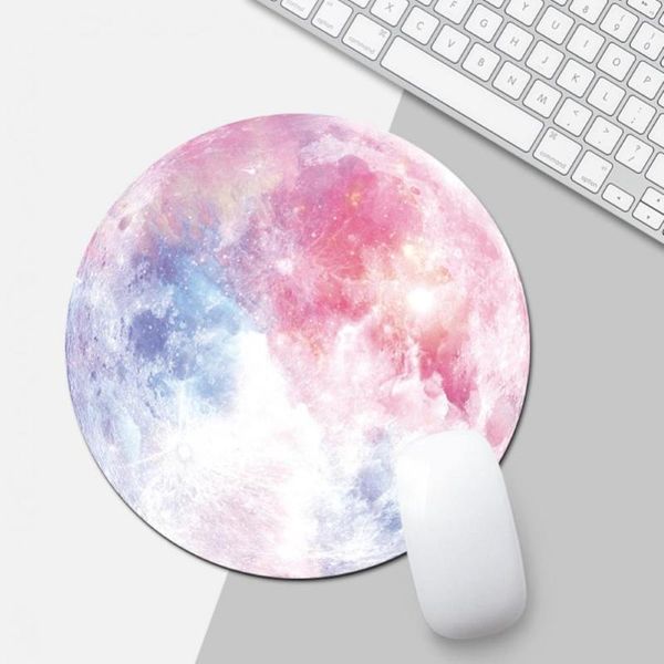 

mouse pads & wrist rests 1pcs interior planetary printing non-slip rubber round gaming pad computer moon