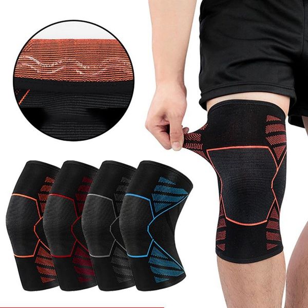 

elbow & knee pads 1pc knitted pad sleeve nylon elastic breathable sport support compression warm leg protector for sports fitness exercise, Black;gray