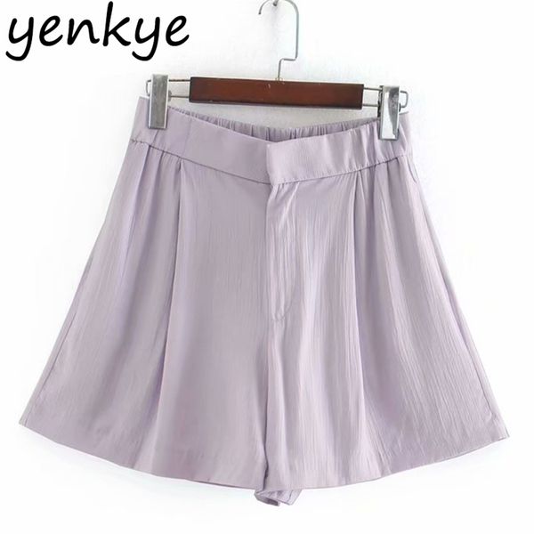

vintage solid flowy shorts women high waist casual short femme pantalones cortos de mujer summer spodenki damskie ccwm9706 210514, White;black