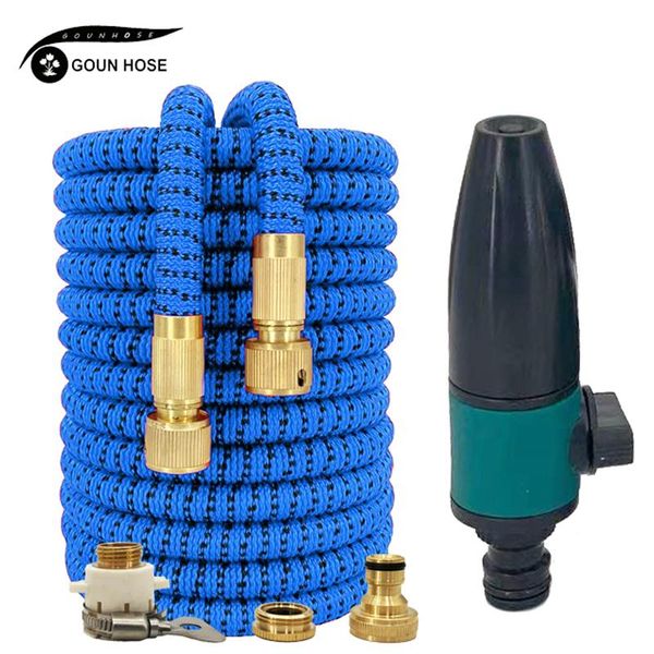 

flexible magic expandable home garden water high pressure car wash plastic pipe with foam spray gun for watering equipments