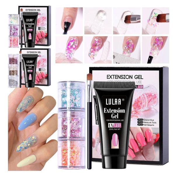 

nail art kits crystal gel extension glitter sequins solid potherapy glue manicure semi permanent soak off polish 15ml #40