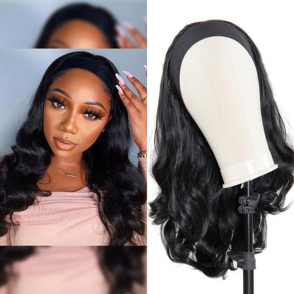 

synthetic wigs headwraps hair wig headband 22 inches body wavy long for black women afro curly