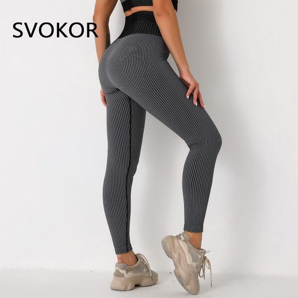 

women's leggings svokor seamless women high waist push up fitness activewear energy workout legging training bulifting feminino, Black