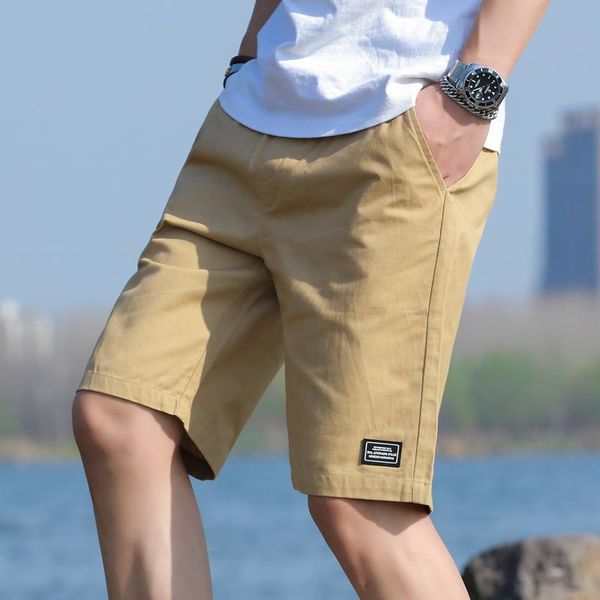 

men's shorts summer pure cotton mens casual male beach fitness gym joggers running sports track cargo z161, White;black