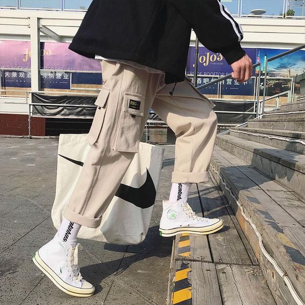 

cargo pants men japanese streetwear hip hop joggers black loose harajuku sweat trousers men's