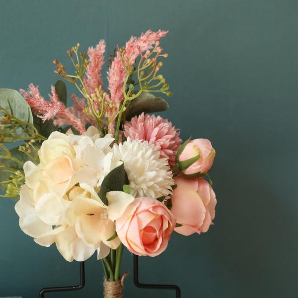 

decorative flowers & wreaths fine bride bouquet colorful artificial wedding ceremony bridal bridesmaid flower home decoration