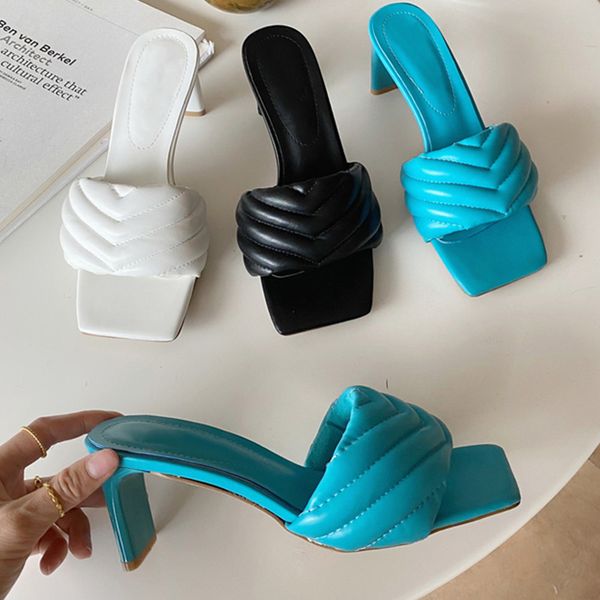 

2021 summer woman slippers fashion heels ladies sandals women shoes outdoor beach flips flops for female casual lady slides, Black