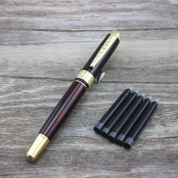 

fountain pens jinhao pen luxury metal business gift boyfriend teacher father present with 5pcs ink sac 008