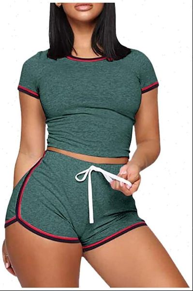 

fashion summer split sports women tracksuits suit casual cotton blended, Gray