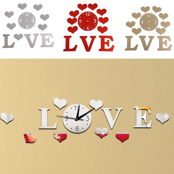 

wall clocks diy iou designed large clock home office room mirror sticker decor