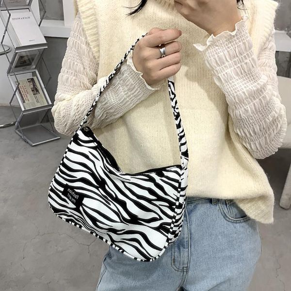 

animal prints zebra pattern women bag 2021 fashion canvas small ladies hand bags female shoulder girl purses and handbags cross body