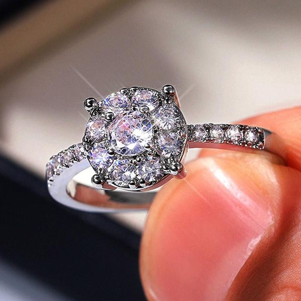 

wedding rings uilz chic silver color women with round cubic zirconia elegant accessories for party jewelry female statement ring, Slivery;golden