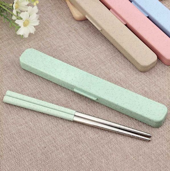 

chopsticks fashion chinese portable travel 18/8 stainless steel for sushi hashi kitchen reusable metal sticks