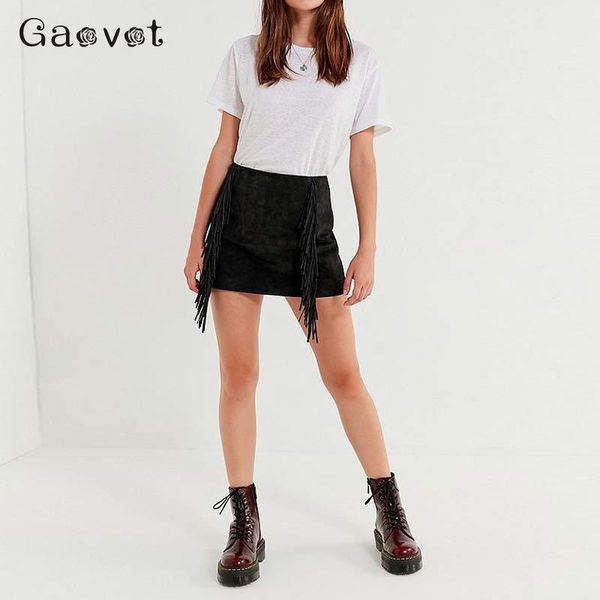 

skirts gaovot black pencil tassel women skirt mini high waist harajuku korean woman fashion 2021 short womens