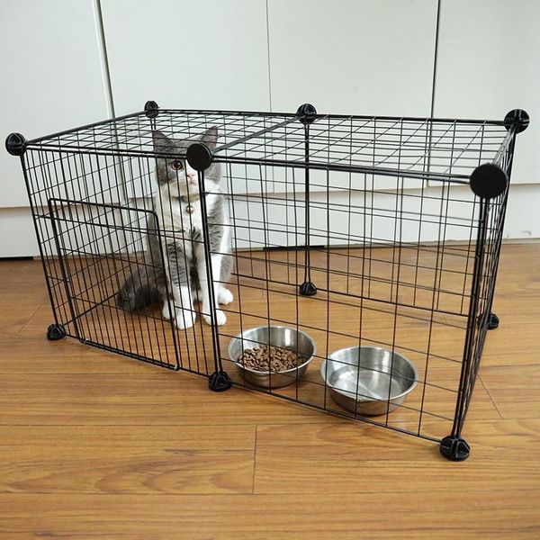 

dog houses & kennels accessories fold-able pet playpen iron fence puppy cat kennel house kitten room 12/10/8/6 pcs