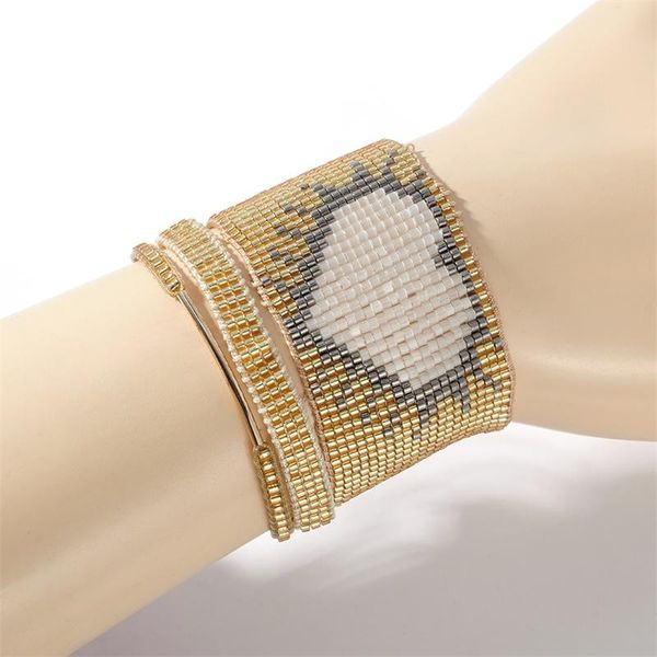 

rttooas pulseras heart miyuki bracelet ladies fashion crystal bead jewelry bohemian star woven friendship wholesale charm bracelets, Golden;silver